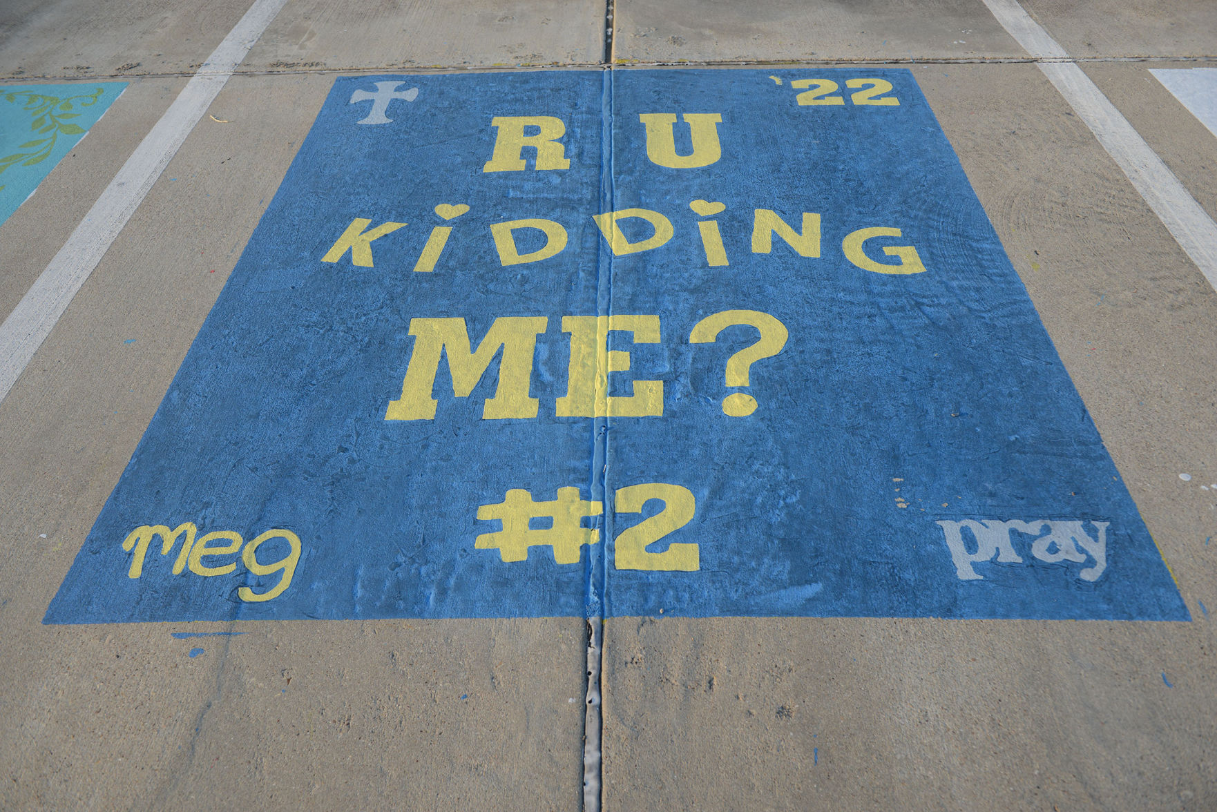 A&M Consolidated HS painted parking spots